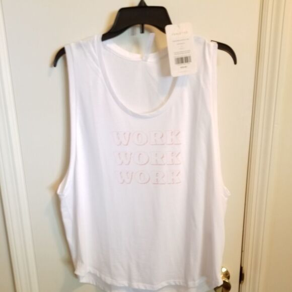 Fabletics Athletic shirt size L WORK WORK WORK - Picture 1 of 4